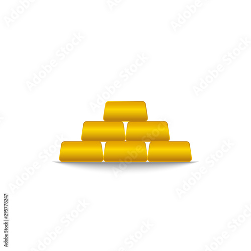 Gold bar pyramid precious metal financial vector illustration