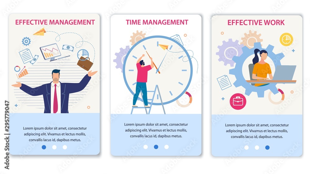 Effective Time Management and Work Mobile Page Set