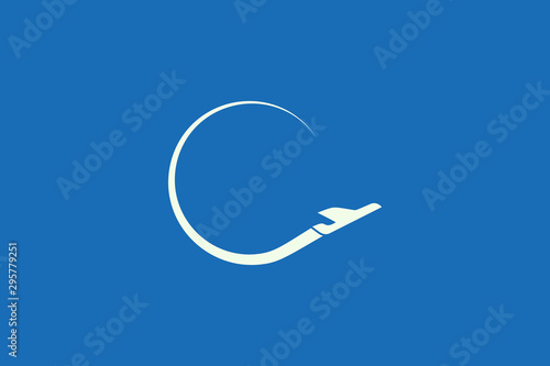 Vector illustration of plane shape design. Minimalist and simple logo, flat style, modern icon and symbol.