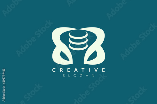 Vector illustration of pelvic bone shape design. Minimalist and simple logo, flat style, modern icon and symbol.