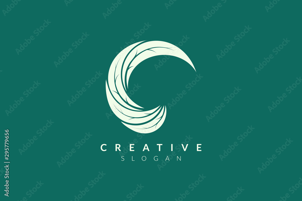 Obraz premium Vector design leaf various abstract shape. Minimalist leaf design, flat logo style, modern icon and symbol.