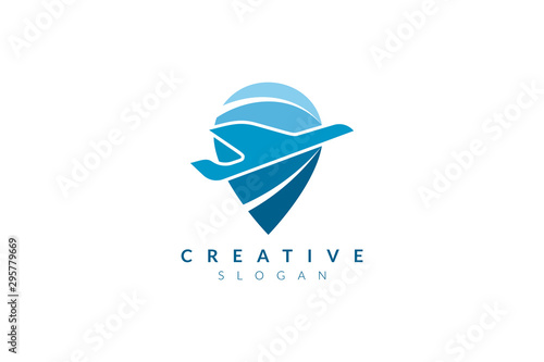 Vector illustration of plane shape design. Minimalist and simple logo, flat style, modern icon and symbol.