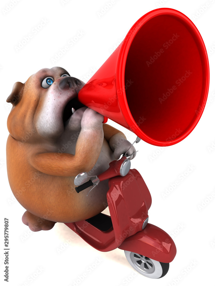 Naklejka premium Fun bulldog - 3D Illustration