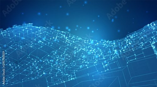 Wallpaper Mural vector geometric background. abstract square shapes and bends Torontodigital.ca