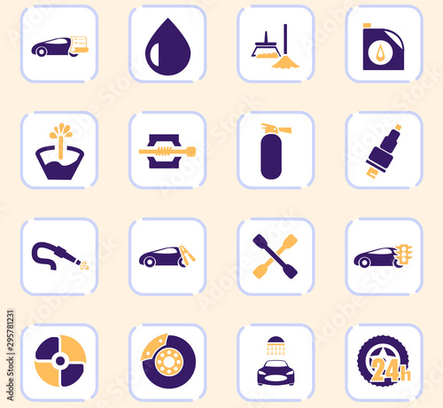 Car shop icons set