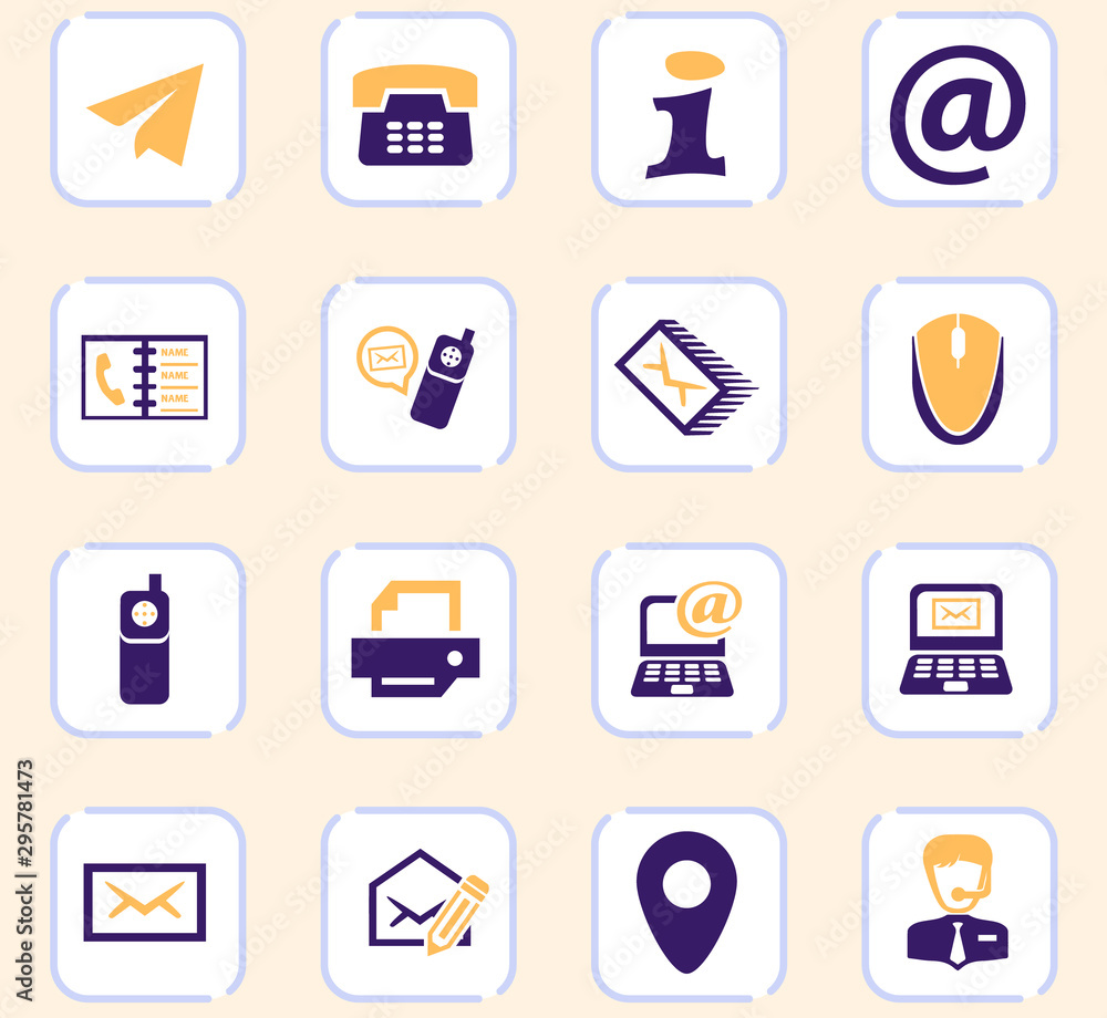 Contact us icons set Contact us icons set
