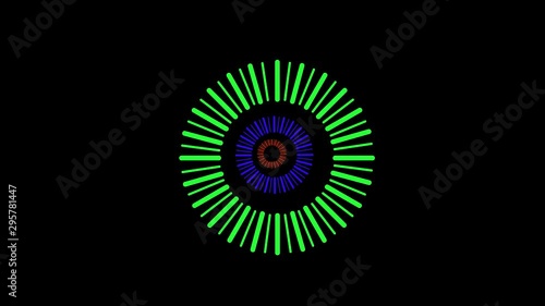 Wallpaper Mural Graphic design that rotates in the center and increases the size, to cover the entire background and disappear, composed of various colors, in 16: 9 video format. Torontodigital.ca