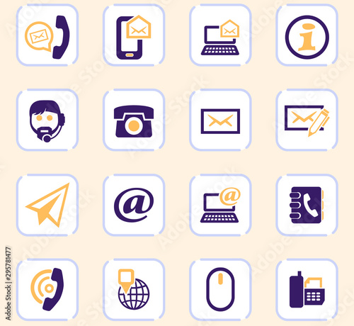 Contact us icons set