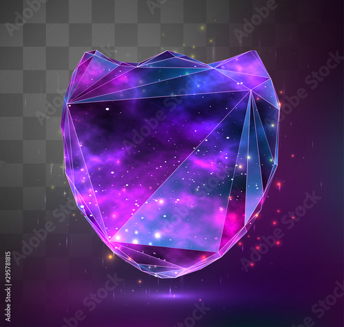 vector 3d object on square mosaic background. space as an idea