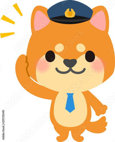 敬礼する犬のおまわりさん
