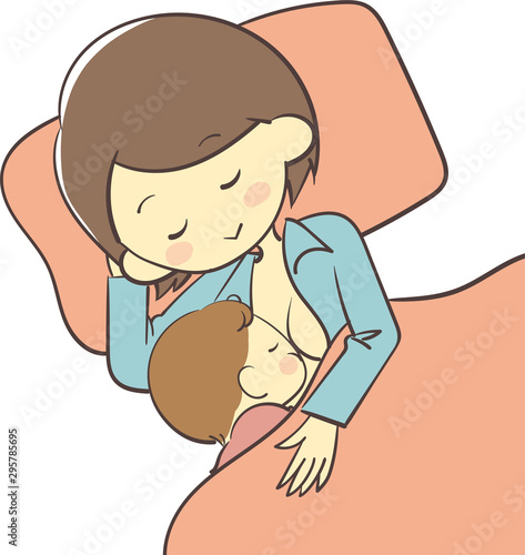 Lying mom and breastfeeding baby