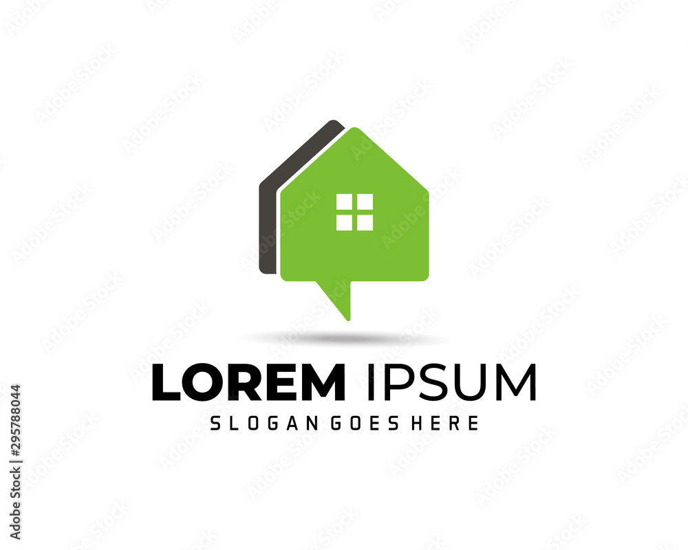 Speak Home Logo Design Template. Vector Illustration. Speak Home Logo Design Template. Vector Illustration.