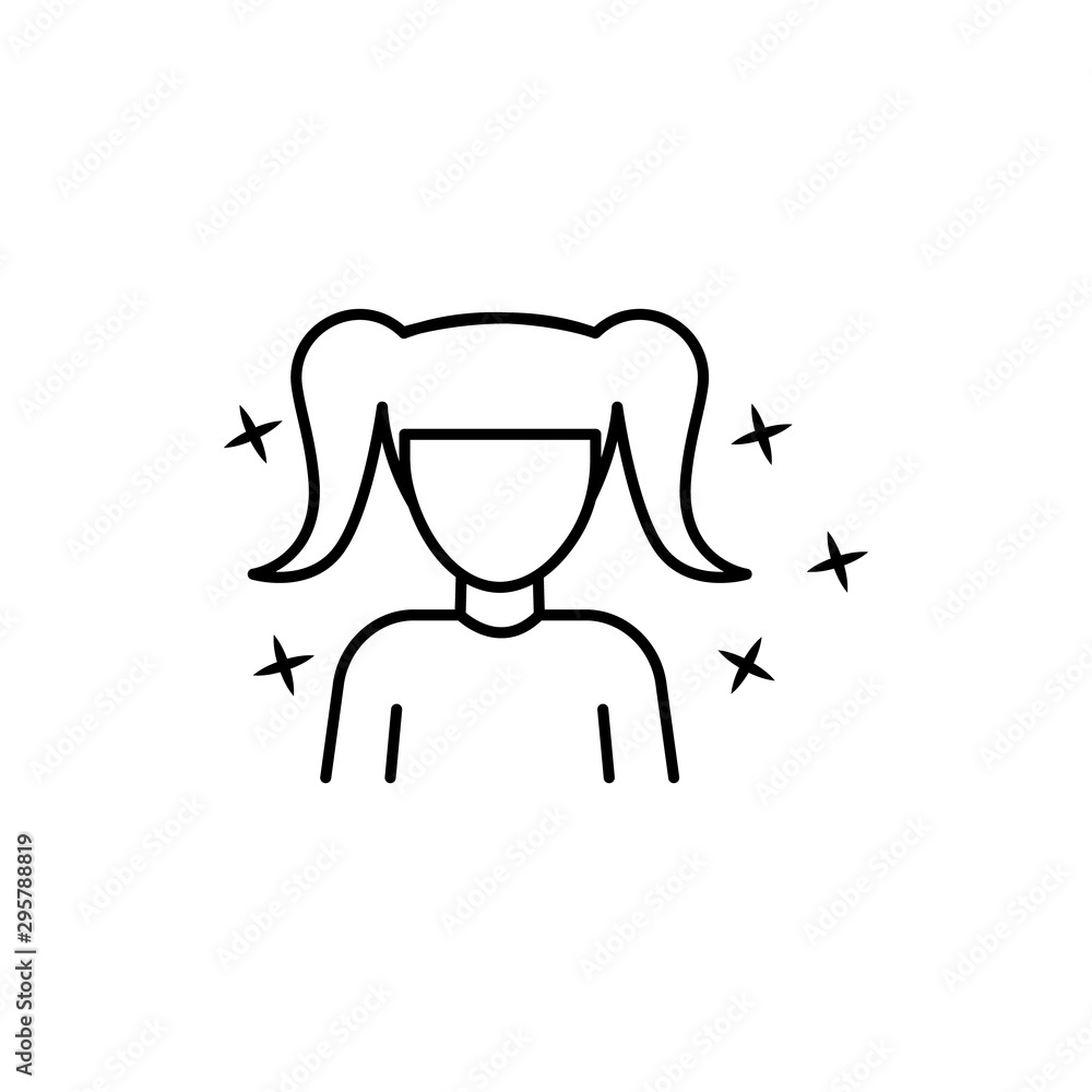 Child girl avatar icon. Element of people avatar icon Child girl avatar icon. Element of people avatar icon
