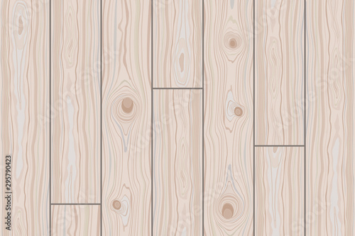 Wooden striped textured background. Brown wooden wall, plank, table or floor surface. Cutting chopping board. Boardwalk surface with place for your text. Vector Illustration.