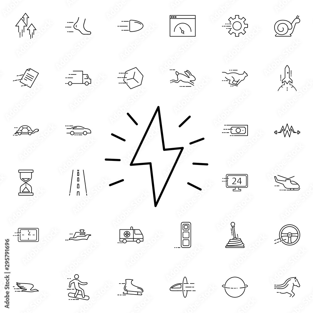 Spark icon. Universal set of speed for website design and development, app development