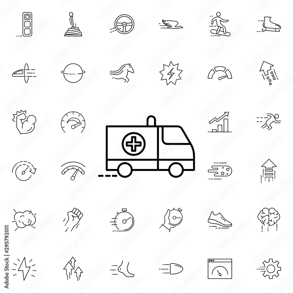Ambulance icon. Universal set of speed for website design and development, app development Ambulance icon. Universal set of speed for website design and development, app development