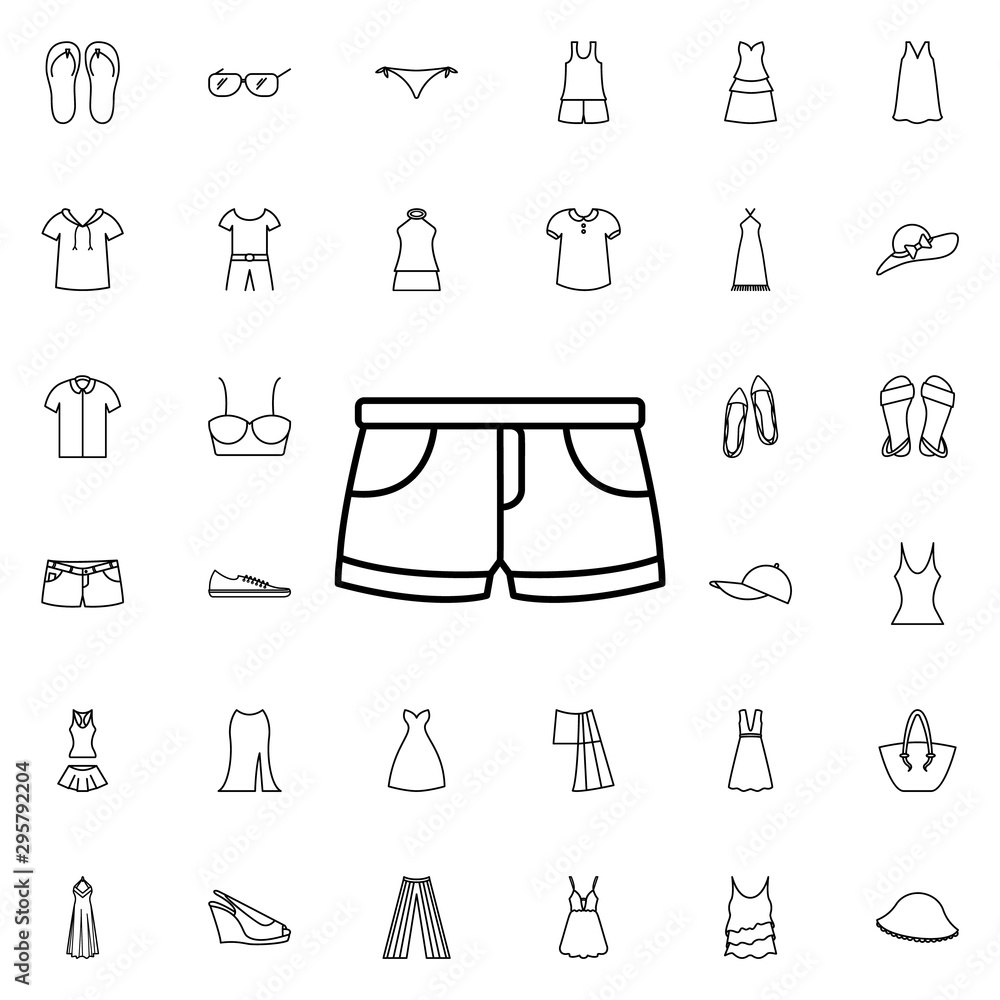 Short shorts icon. Universal set of summer clothes for website design and development, app development Short shorts icon. Universal set of summer clothes for website design and development, app development