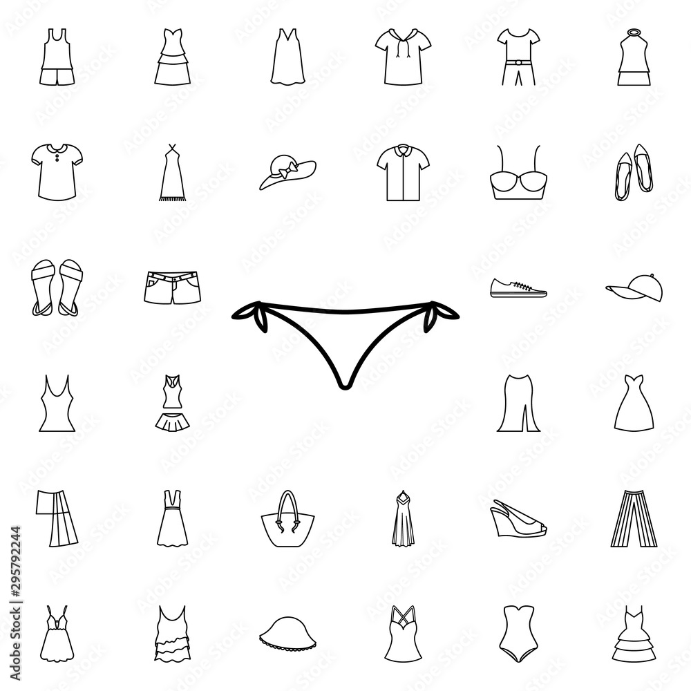Bikini icon. Universal set of summer clothes for website design and development, app development Bikini icon. Universal set of summer clothes for website design and development, app development
