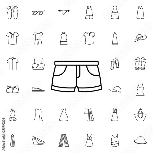 Short shorts icon. Universal set of summer clothes for website design and development  app development