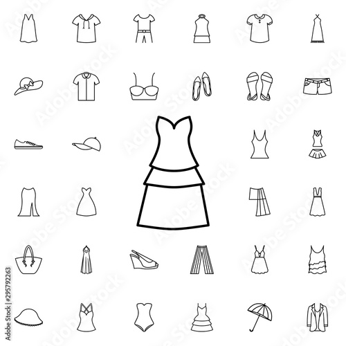 Dress icon. Universal set of summer clothes for website design and development, app development