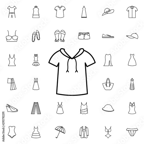 Hood icon. Universal set of summer clothes for website design and development, app development