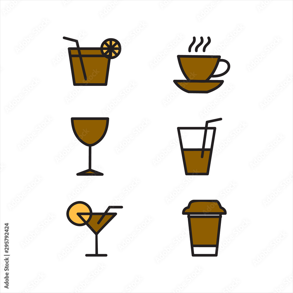 custom made wallpaper toronto digitalVector drinks icons set