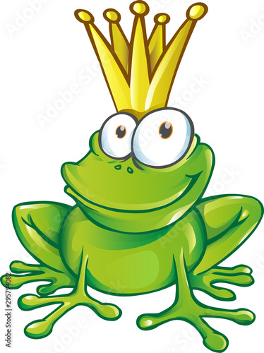  cute frog prince cartoon character  mascot. illustration