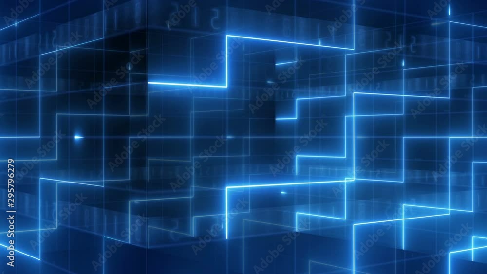 neon light digital number 3d background 4K LOOP neon light digital number 3d background 4K LOOP