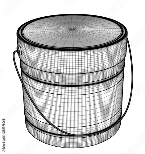 Closed tin can with color for wall painting.