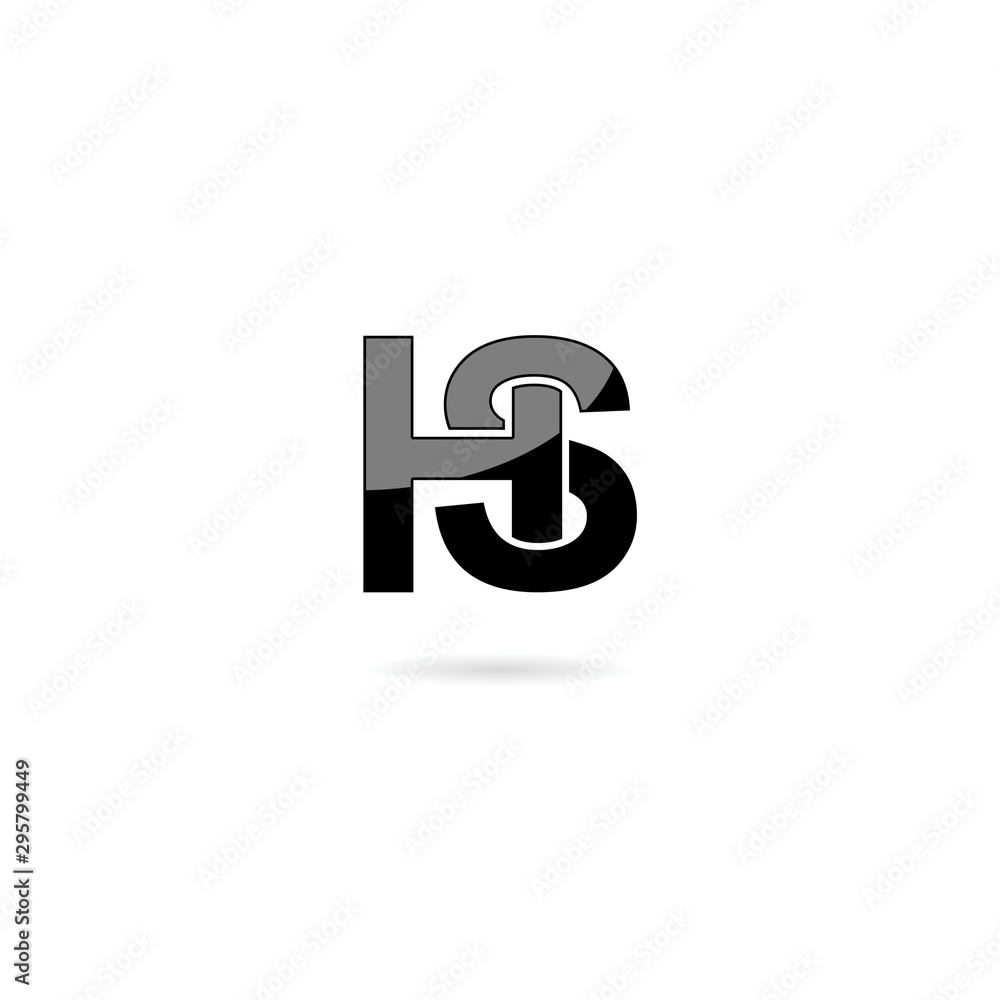 Letter HS linked logo simple design concept isolated on white background Letter HS linked logo simple design concept isolated on white background