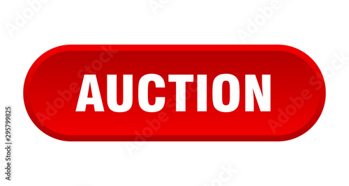 auction button. auction rounded red sign. auction