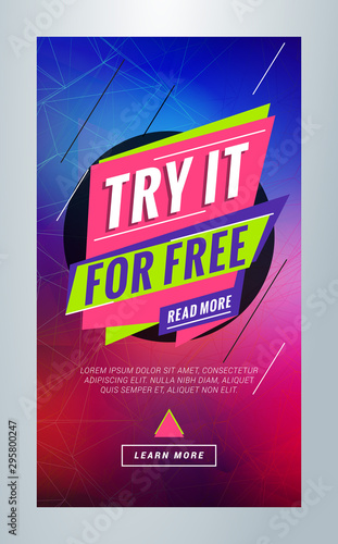 Try it for free. Editable templates for social media stories. Story template with special offer tag. Vector colorful illustration