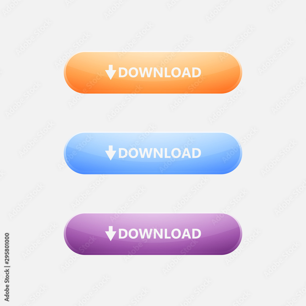 Set of download buttons isolated on gray background. Vector illustration. Set of download buttons isolated on gray background. Vector illustration.
