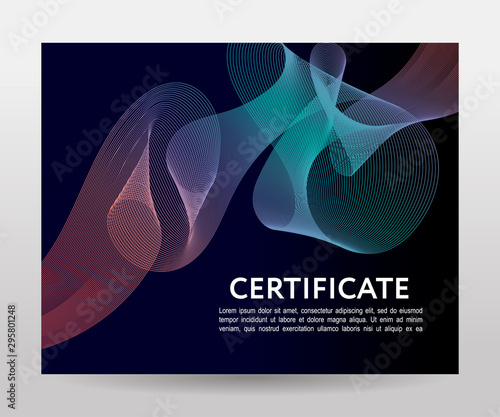 Certificate. Template diplomas, currency. Vector gradient frame