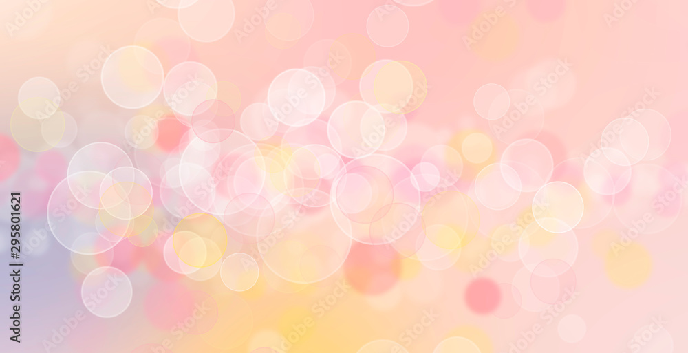 Sweet bubble gum colors full bokeh banner background with place for text