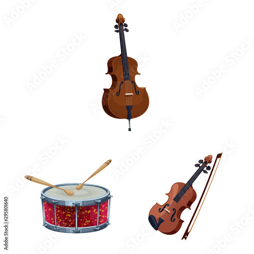 Isolated object of music and tune logo. Set of music and tool stock symbol for web.