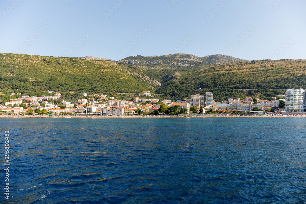 Beach of Petrovac na Moru in Montenegro