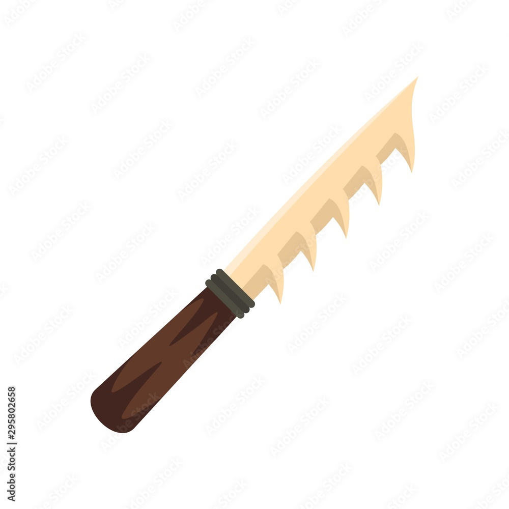 Stone age knife icon. Flat illustration of stone age knife vector icon for web design