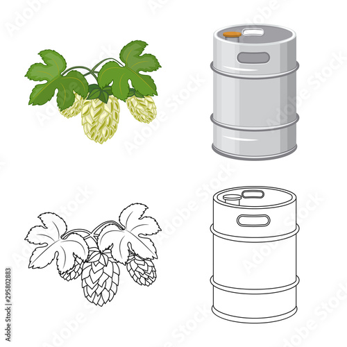 Vector design of pub and bar icon. Set of pub and interior stock symbol for web.