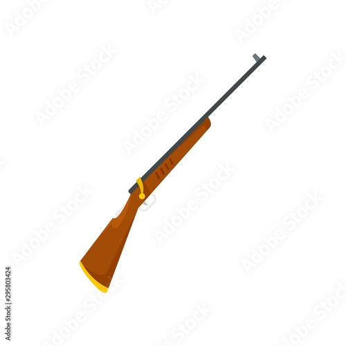 Old hunting rifle icon. Flat illustration of old hunting rifle vector icon for web design