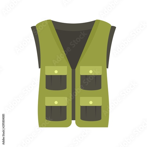 Hunter vest icon. Flat illustration of hunter vest vector icon for web design