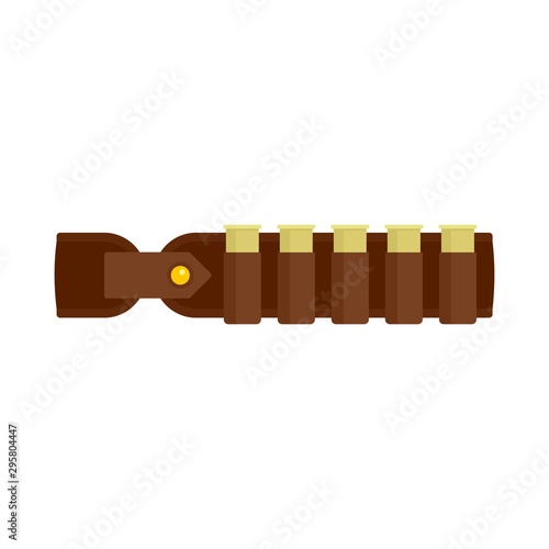 Hunter bullet belt icon. Flat illustration of hunter bullet belt vector icon for web design