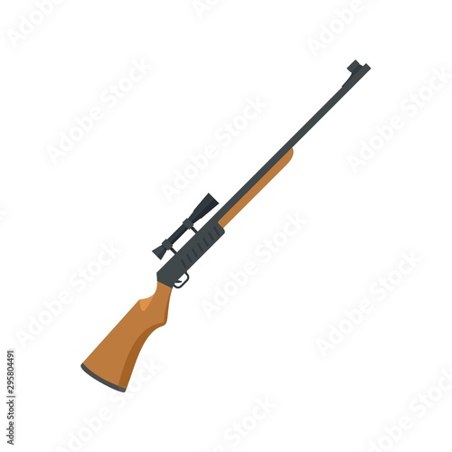 Hunter rifle icon. Flat illustration of hunter rifle vector icon for web design