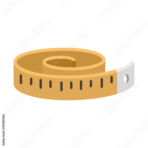 Measurement fitness tape icon. Flat illustration of measurement fitness tape vector icon for web design
