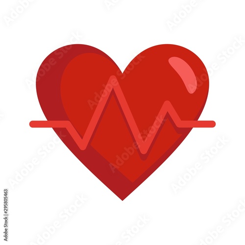 Heart rate icon. Flat illustration of heart rate vector icon for web design