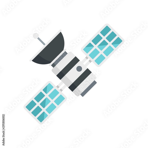 Space satellite icon. Flat illustration of space satellite vector icon for web design