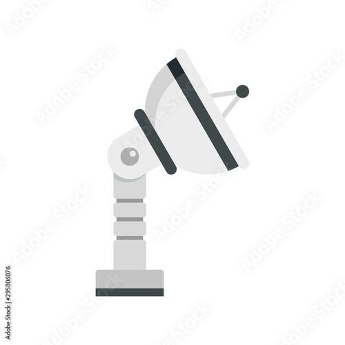 Ground satellite antenna icon. Flat illustration of ground satellite antenna vector icon for web design