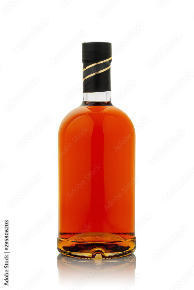glass bottle with alcoholic beverage glass bottle with alcoholic beverage