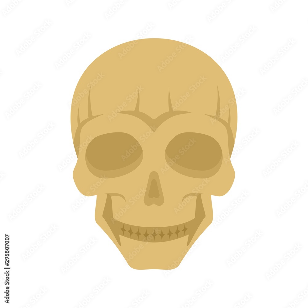 Fototapeta premium Smiling skull head icon. Flat illustration of smiling skull head vector icon for web design