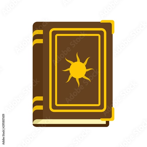 Old fortune book icon. Flat illustration of old fortune book vector icon for web design